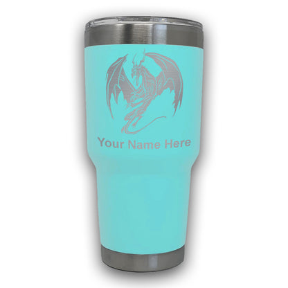 LaserGram 30oz Tumbler Mug, Dragon, Personalized Engraving Included