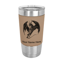 Load image into Gallery viewer, 20oz Faux Leather Tumbler Mug, Dragon, Personalized Engraving Included - LaserGram Custom Engraved Gifts
