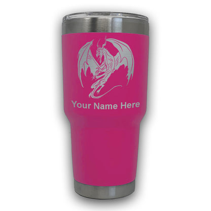 LaserGram 30oz Tumbler Mug, Dragon, Personalized Engraving Included