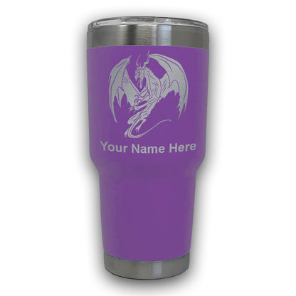 LaserGram 30oz Tumbler Mug, Dragon, Personalized Engraving Included