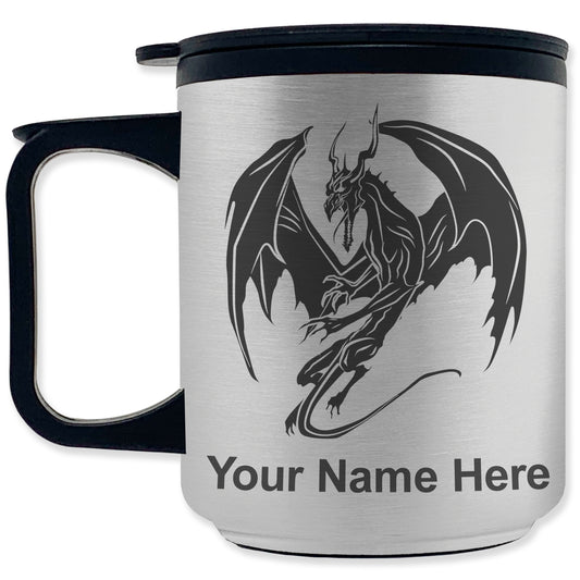 Coffee Travel Mug, Dragon, Personalized Engraving Included