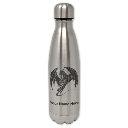 LaserGram Single Wall Water Bottle, Dragon, Personalized Engraving Included