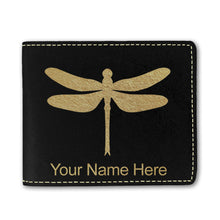Load image into Gallery viewer, Faux Leather Bi-Fold Wallet, Dragonfly, Personalized Engraving Included

