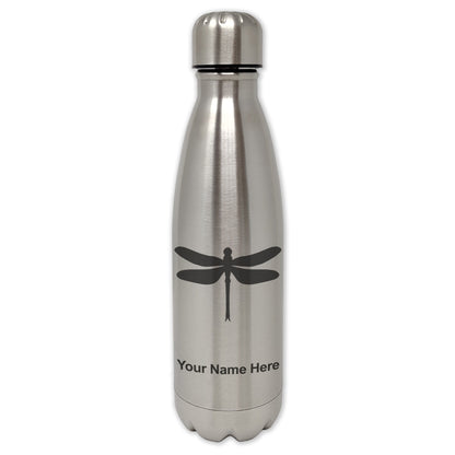 LaserGram Single Wall Water Bottle, Dragonfly, Personalized Engraving Included