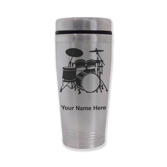 Commuter Travel Mug, Drum Set, Personalized Engraving Included