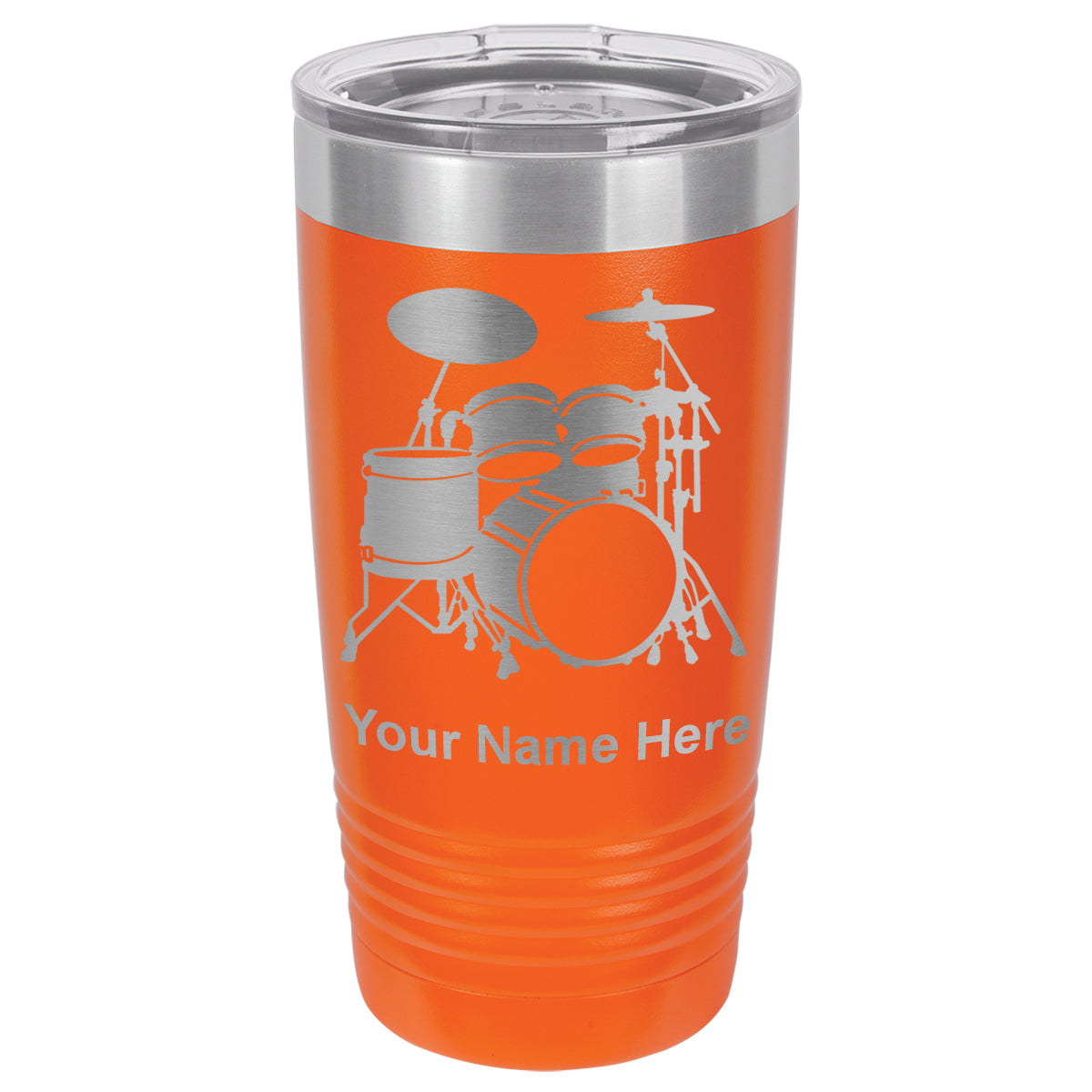 20oz Vacuum Insulated Tumbler Mug, Drum Set, Personalized Engraving Included