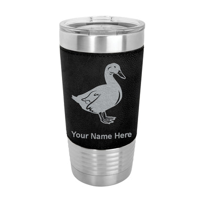 20oz Faux Leather Tumbler Mug, Duck, Personalized Engraving Included - LaserGram Custom Engraved Gifts