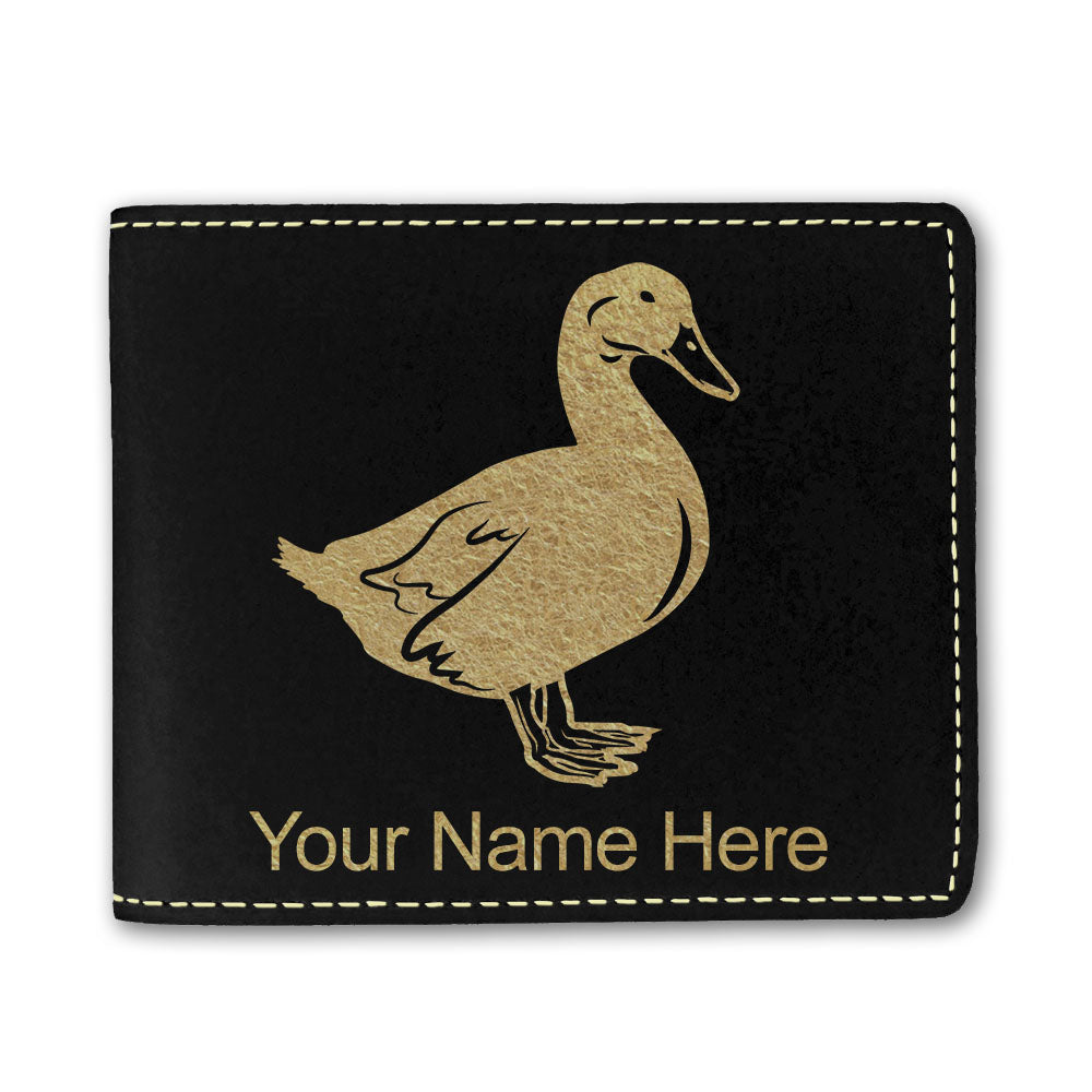 Faux Leather Bi-Fold Wallet, Duck, Personalized Engraving Included