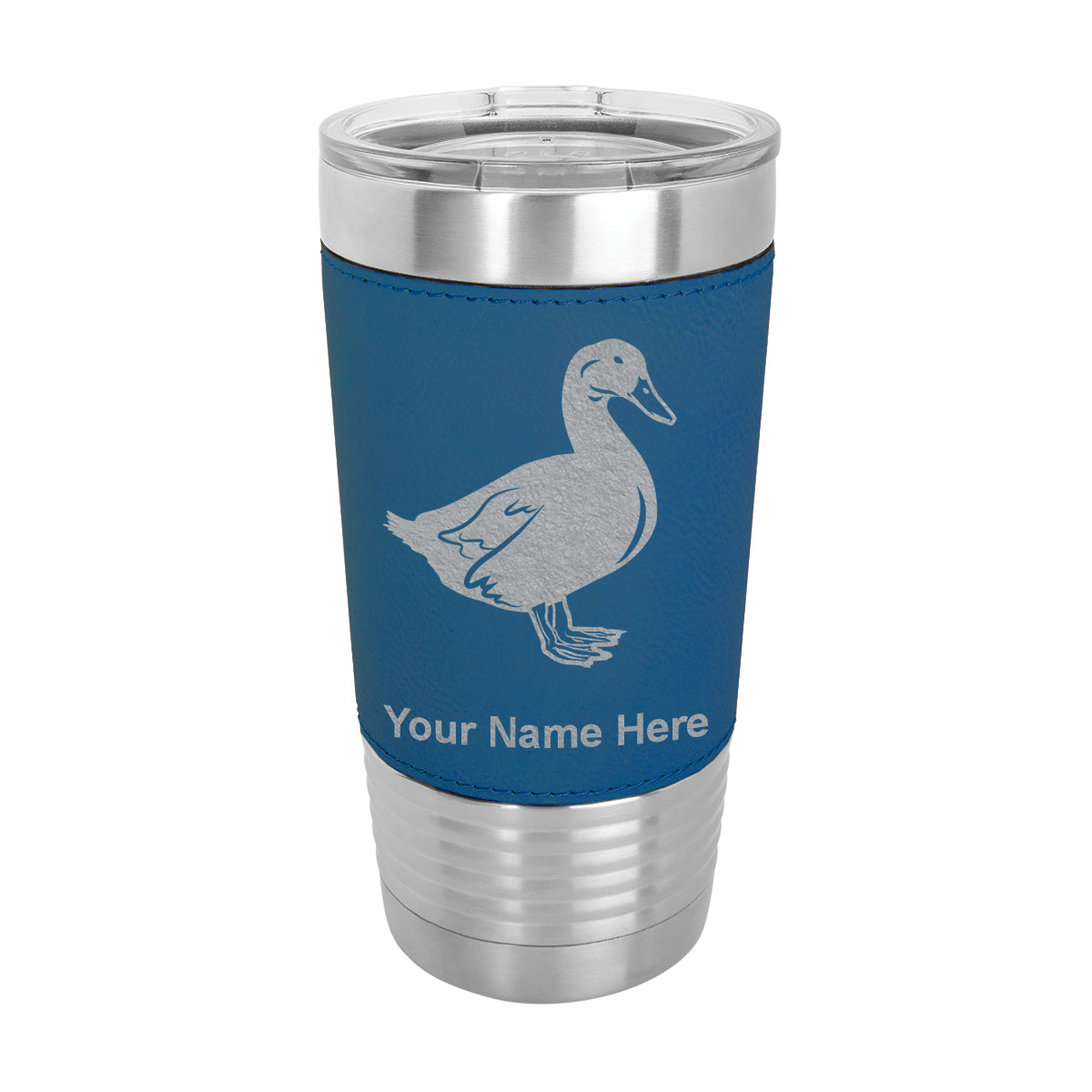20oz Faux Leather Tumbler Mug, Duck, Personalized Engraving Included - LaserGram Custom Engraved Gifts