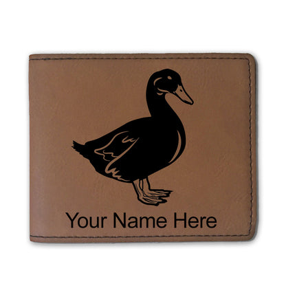 Faux Leather Bi-Fold Wallet, Duck, Personalized Engraving Included