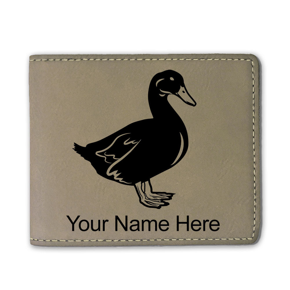 Faux Leather Bi-Fold Wallet, Duck, Personalized Engraving Included