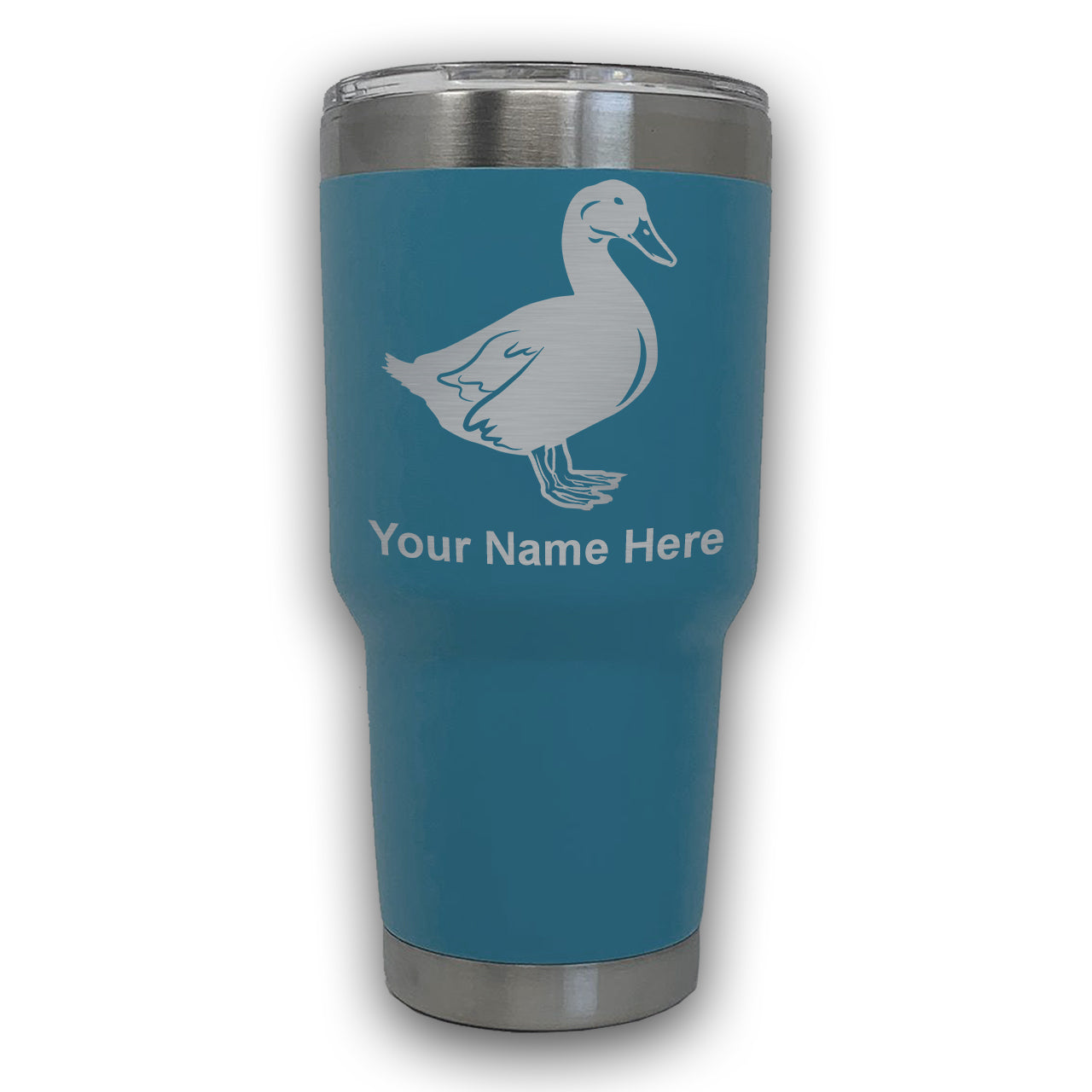 LaserGram 30oz Tumbler Mug, Duck, Personalized Engraving Included