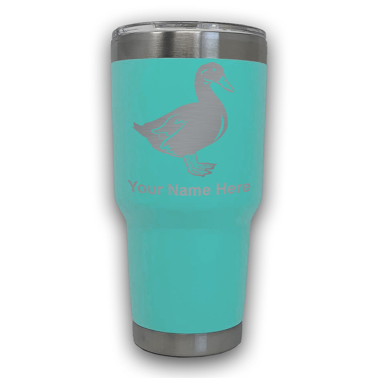 LaserGram 30oz Tumbler Mug, Duck, Personalized Engraving Included