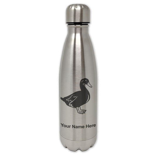 LaserGram Single Wall Water Bottle, Duck, Personalized Engraving Included