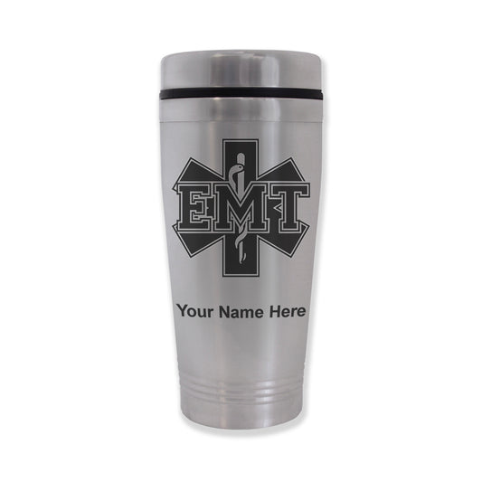 Commuter Travel Mug, EMT Emergency Medical Technician, Personalized Engraving Included