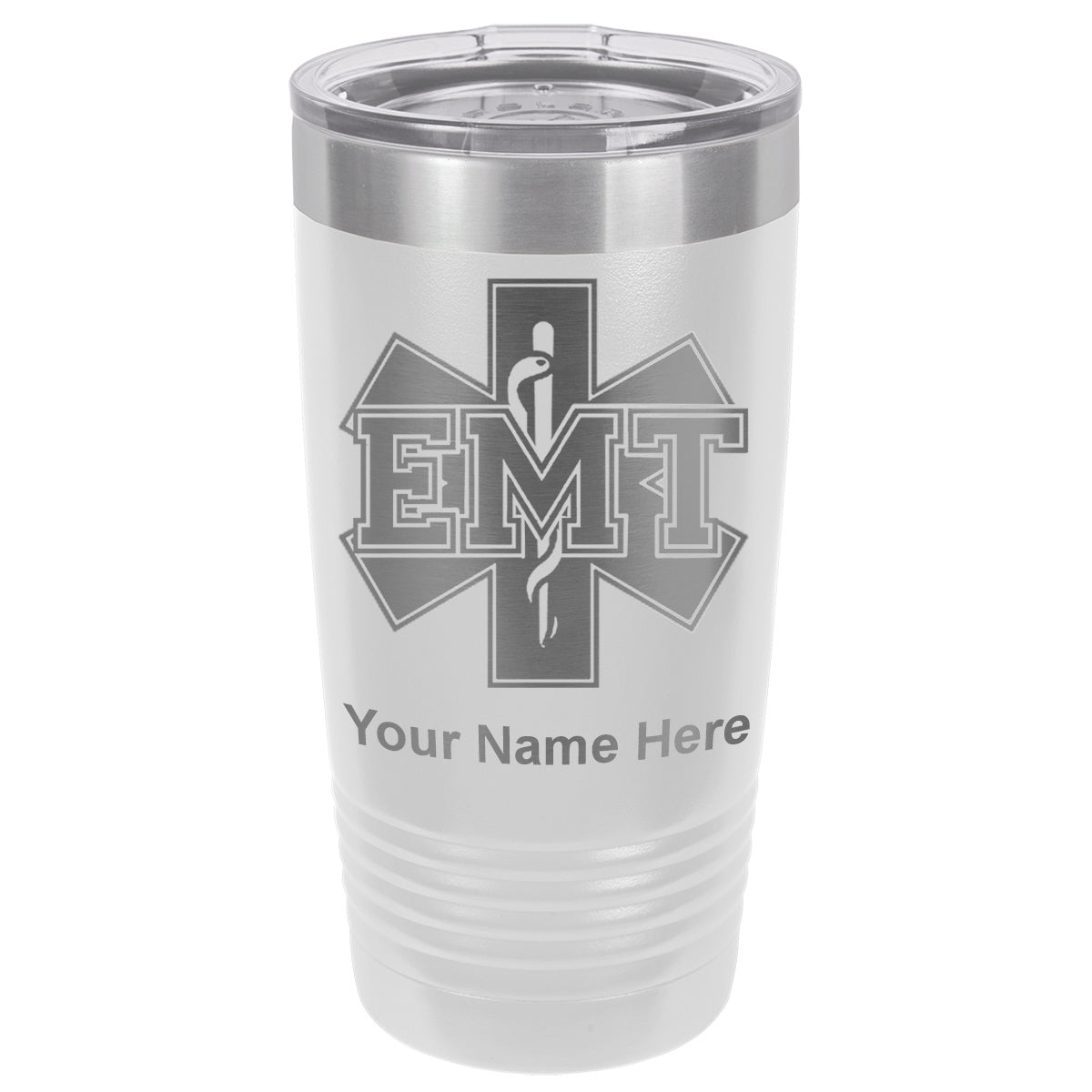 20oz Vacuum Insulated Tumbler Mug, EMT Emergency Medical Technician, Personalized Engraving Included