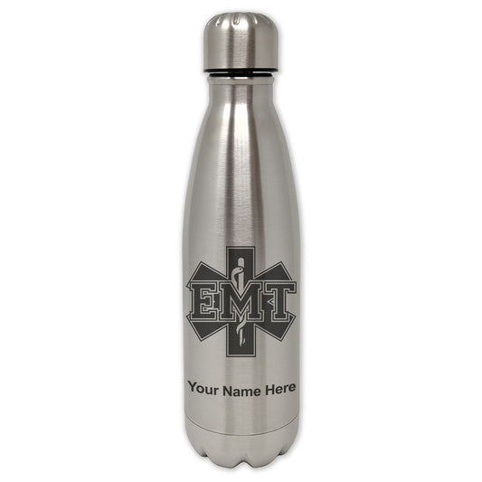 LaserGram Single Wall Water Bottle, EMT Emergency Medical Technician, Personalized Engraving Included