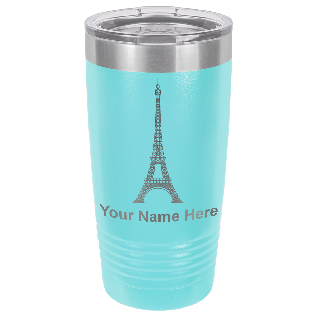 20oz Vacuum Insulated Tumbler Mug, Eiffel Tower, Personalized Engraving Included