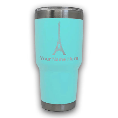 LaserGram 30oz Tumbler Mug, Eiffel Tower, Personalized Engraving Included