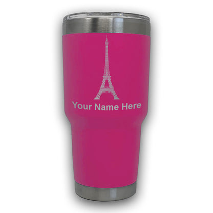 LaserGram 30oz Tumbler Mug, Eiffel Tower, Personalized Engraving Included