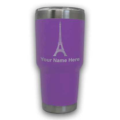 LaserGram 30oz Tumbler Mug, Eiffel Tower, Personalized Engraving Included