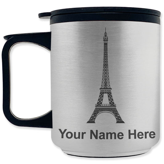 Coffee Travel Mug, Eiffel Tower, Personalized Engraving Included