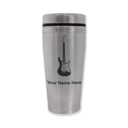 Commuter Travel Mug, Electric Guitar, Personalized Engraving Included