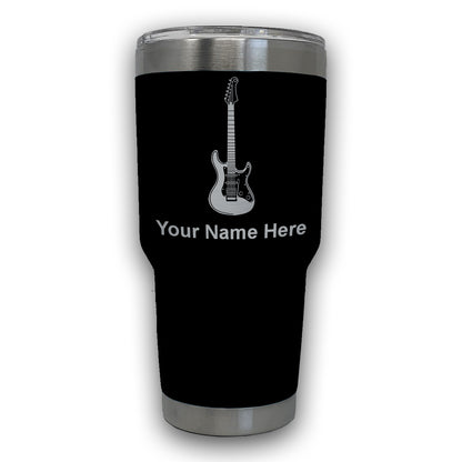 LaserGram 30oz Tumbler Mug, Electric Guitar, Personalized Engraving Included