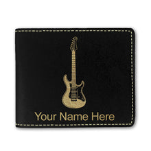 Load image into Gallery viewer, Faux Leather Bi-Fold Wallet, Electric Guitar, Personalized Engraving Included

