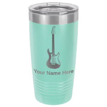 20oz Vacuum Insulated Tumbler Mug, Electric Guitar, Personalized Engraving Included