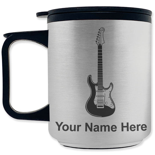 Coffee Travel Mug, Electric Guitar, Personalized Engraving Included