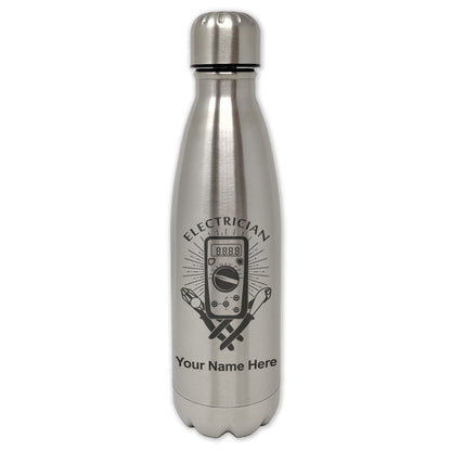 LaserGram Single Wall Water Bottle, Electrician, Personalized Engraving Included