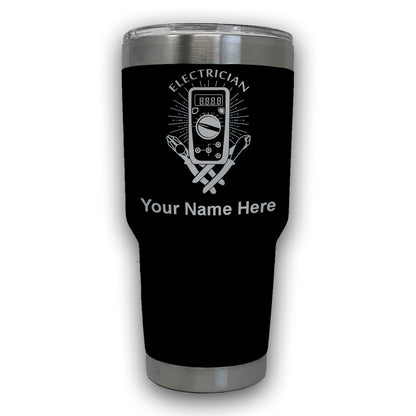 LaserGram 30oz Tumbler Mug, Electrician, Personalized Engraving Included