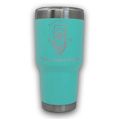 LaserGram 30oz Tumbler Mug, Electrician, Personalized Engraving Included