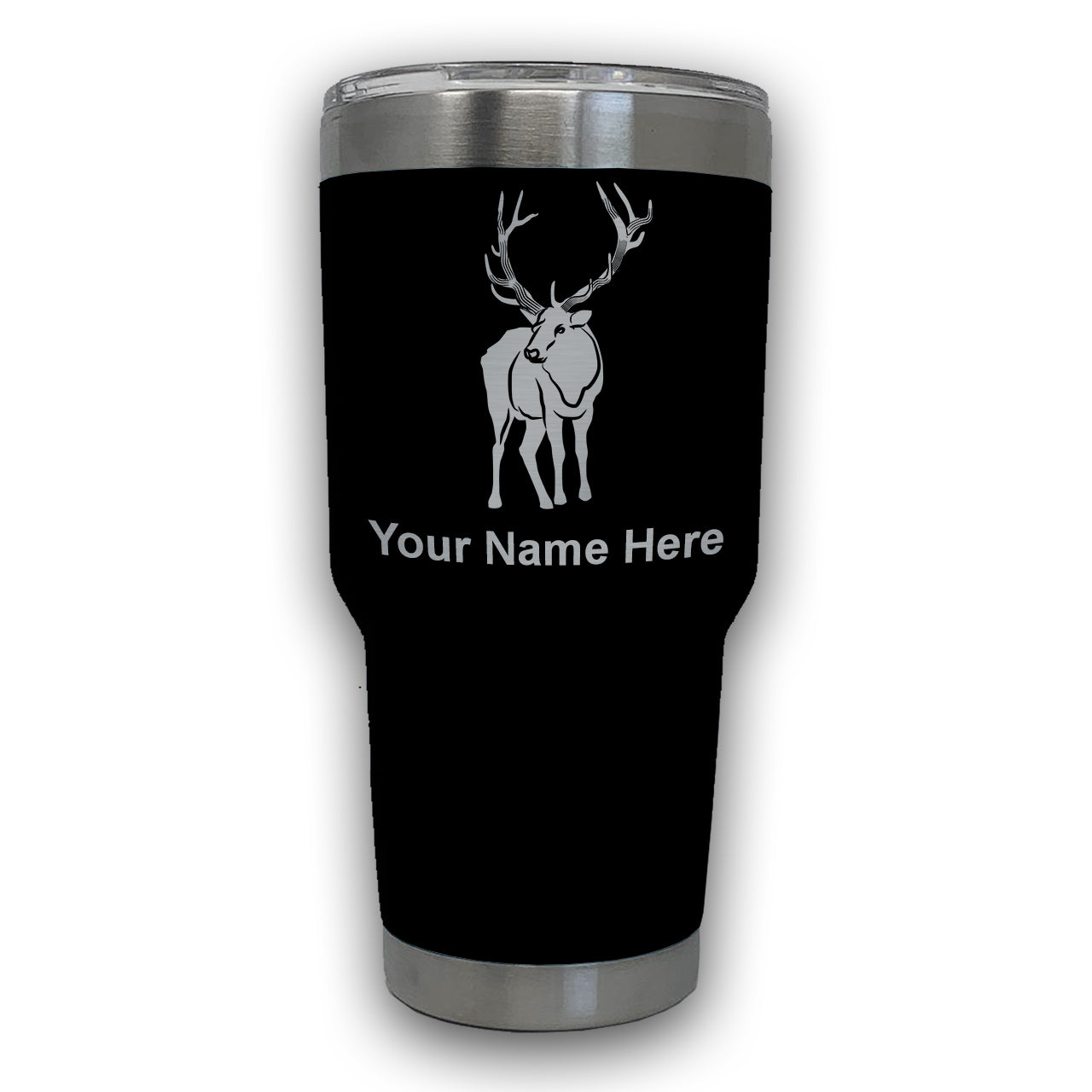 LaserGram 30oz Tumbler Mug, Elk, Personalized Engraving Included