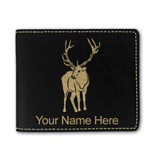 Load image into Gallery viewer, Faux Leather Bi-Fold Wallet, Elk, Personalized Engraving Included
