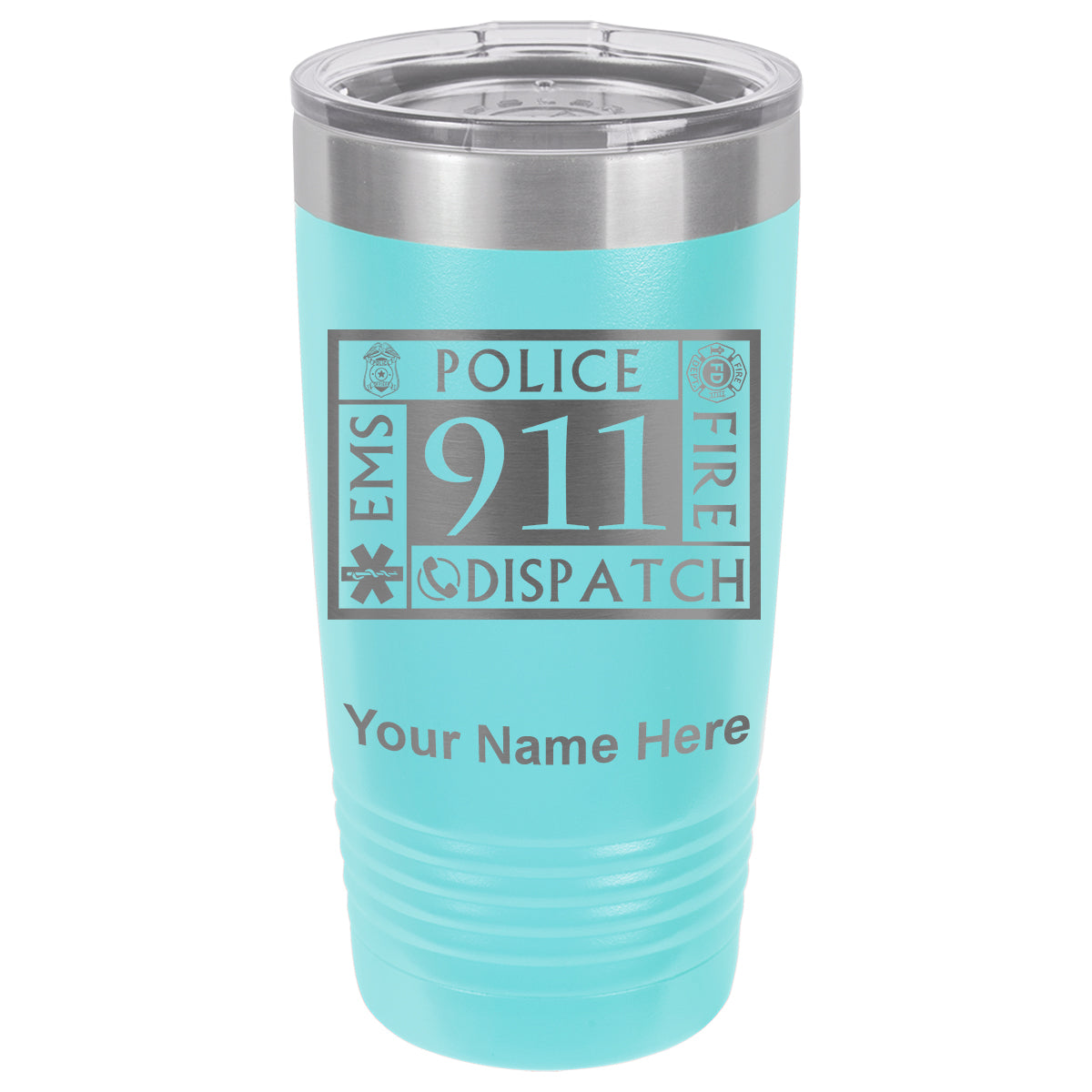 20oz Vacuum Insulated Tumbler Mug, Emergency Dispatcher 911, Personalized Engraving Included