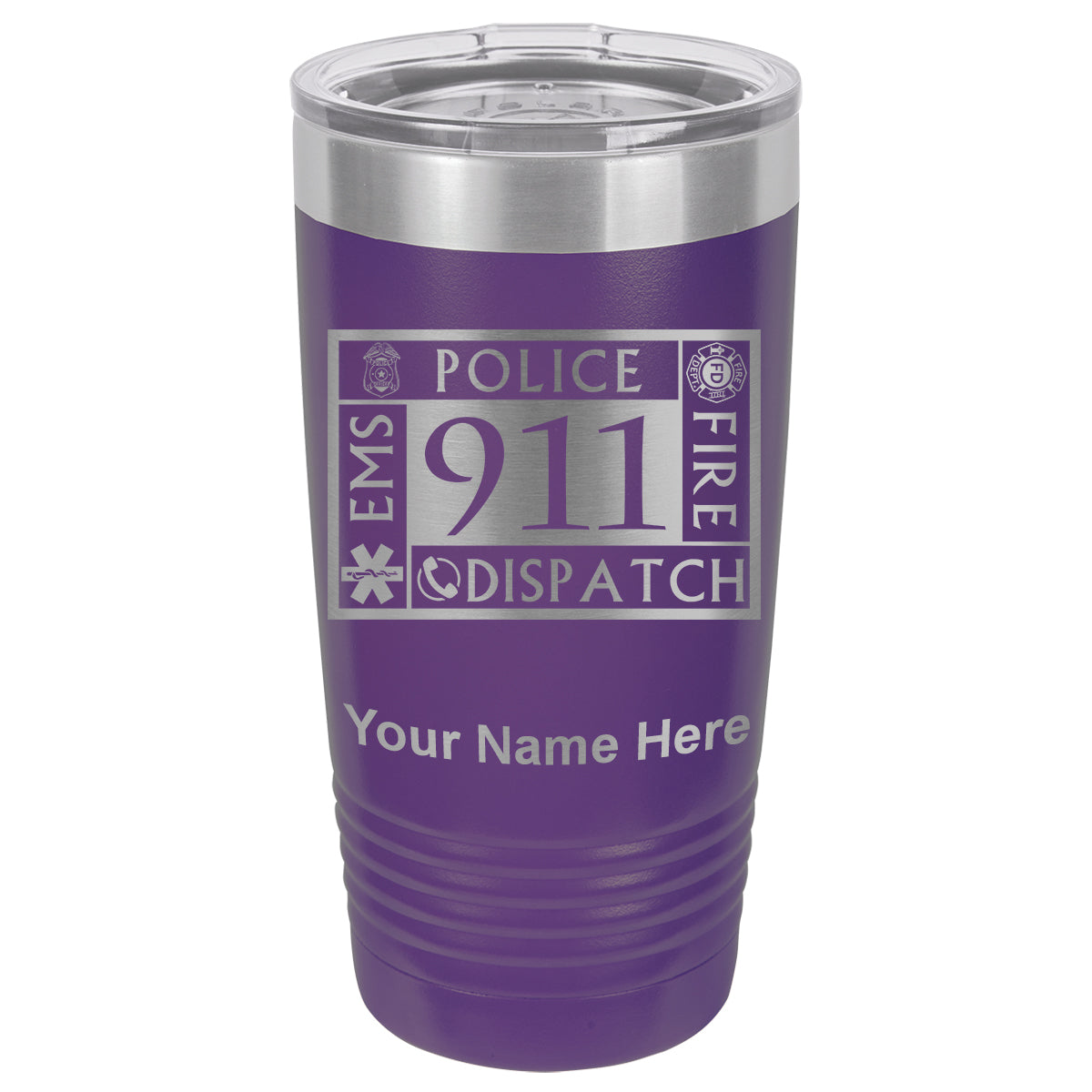 20oz Vacuum Insulated Tumbler Mug, Emergency Dispatcher 911, Personalized Engraving Included
