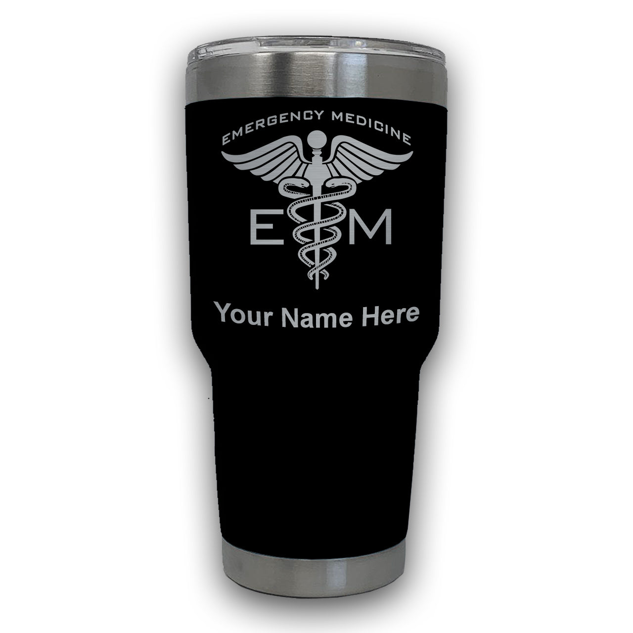 LaserGram 30oz Tumbler Mug, Emergency Medicine, Personalized Engraving Included