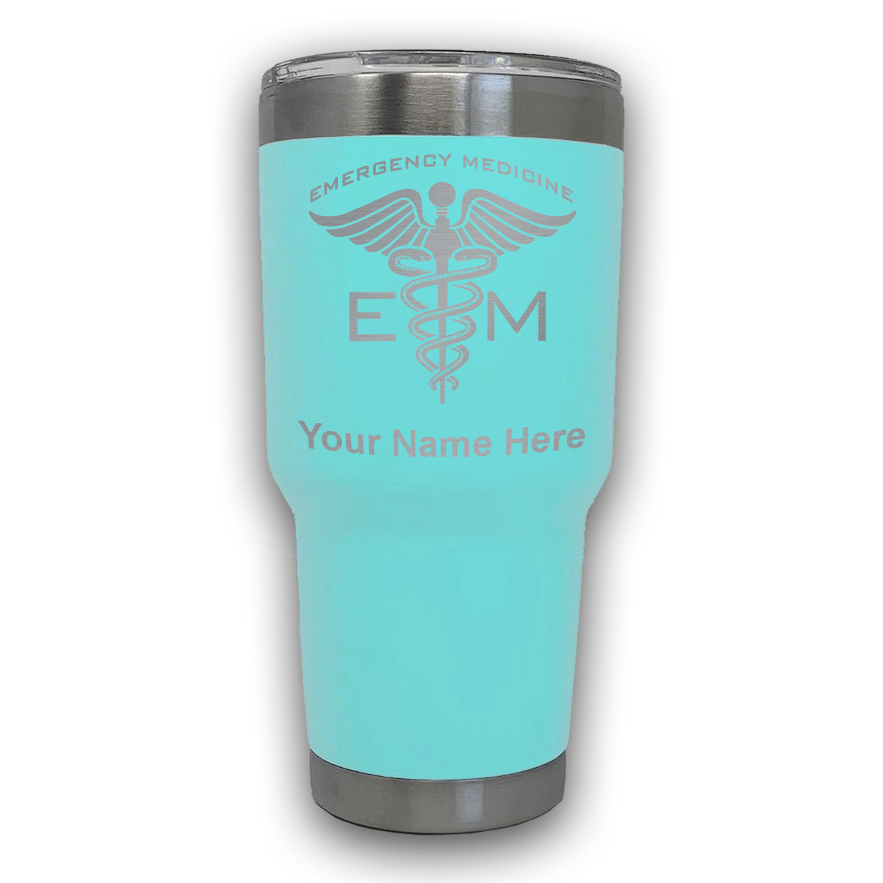 LaserGram 30oz Tumbler Mug, Emergency Medicine, Personalized Engraving Included