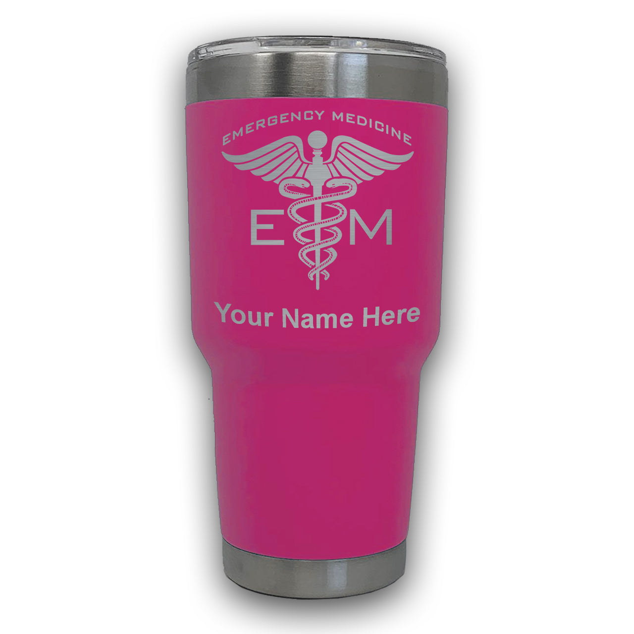 LaserGram 30oz Tumbler Mug, Emergency Medicine, Personalized Engraving Included
