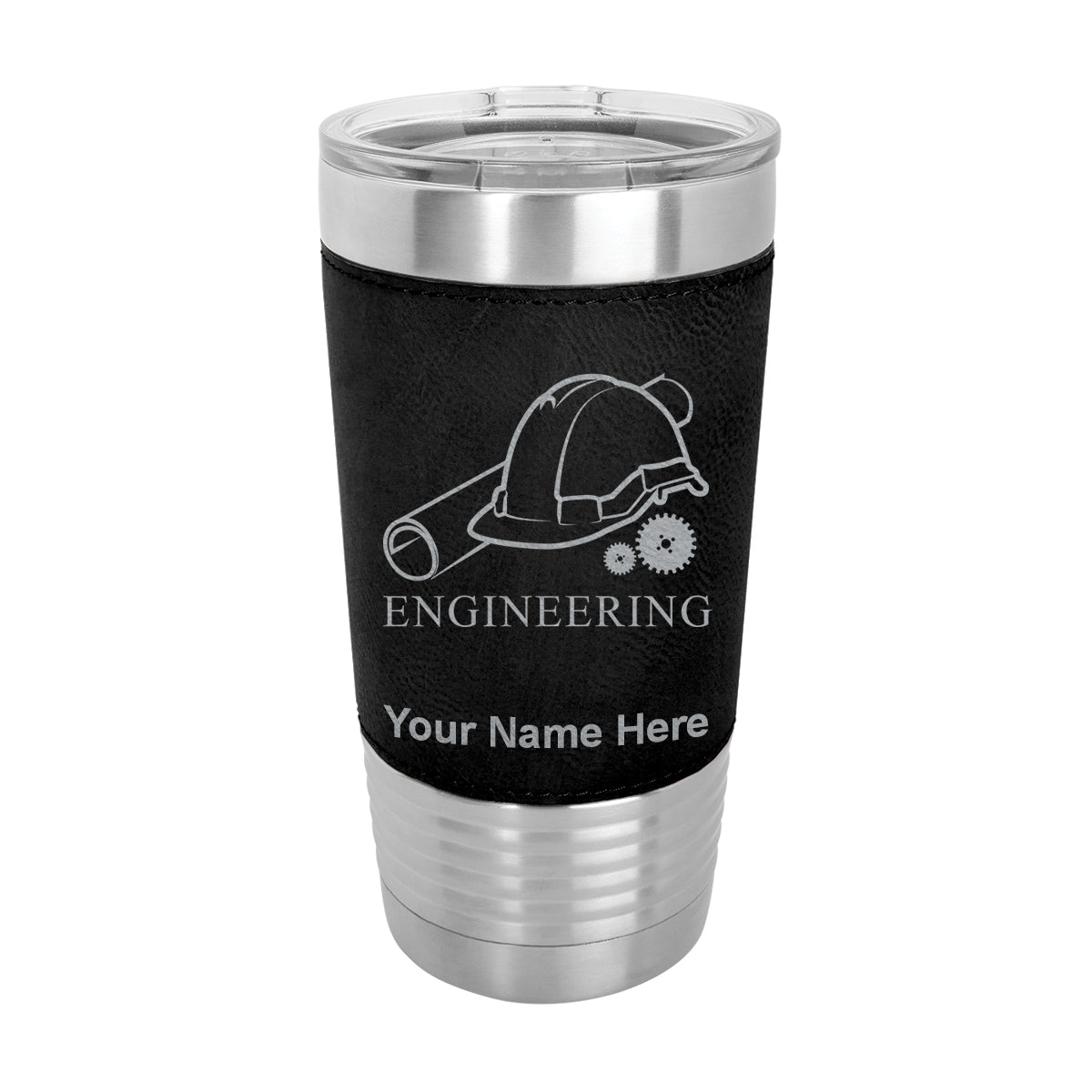 20oz Faux Leather Tumbler Mug, Engineering, Personalized Engraving Included - LaserGram Custom Engraved Gifts