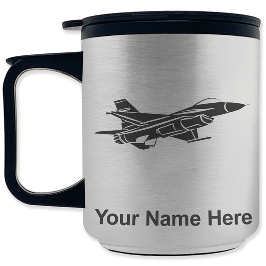 Coffee Travel Mug, Fighter Jet 1, Personalized Engraving Included