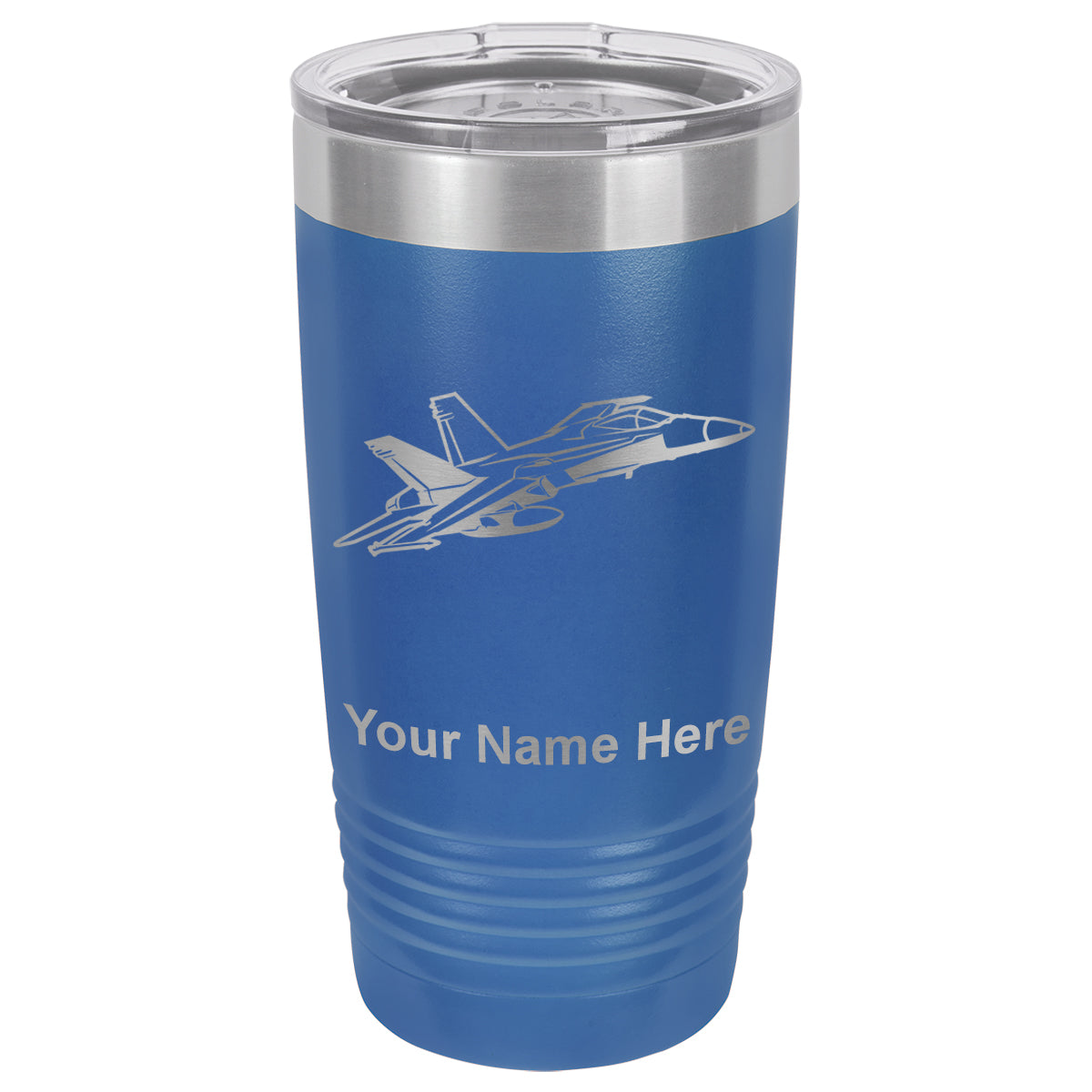 20oz Vacuum Insulated Tumbler Mug, Fighter Jet 2, Personalized Engraving Included