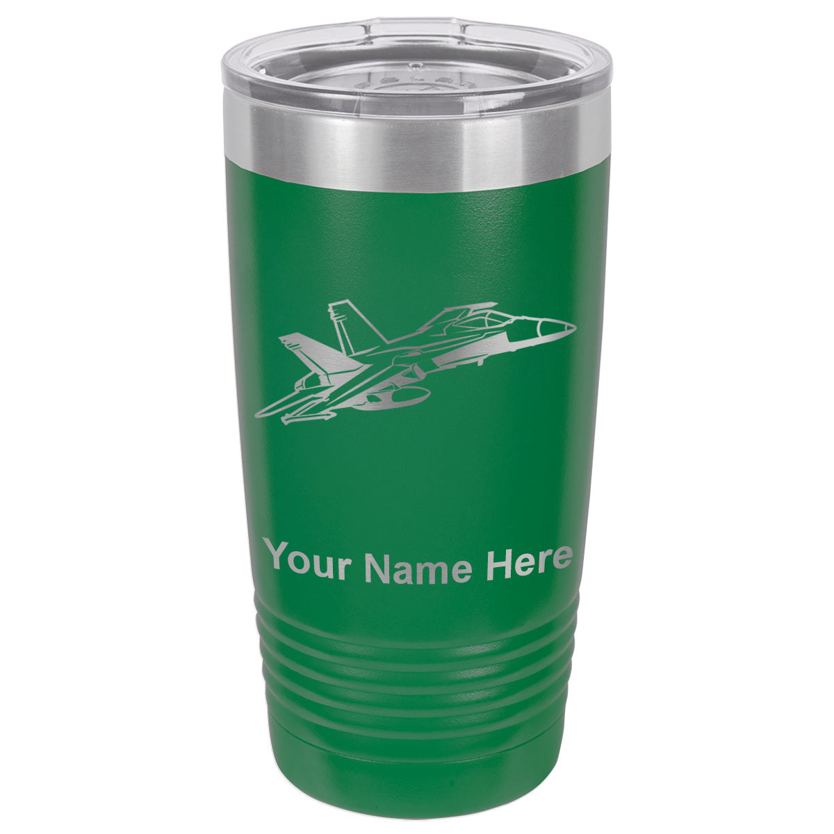 20oz Vacuum Insulated Tumbler Mug, Fighter Jet 2, Personalized Engraving Included