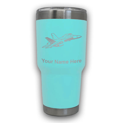 LaserGram 30oz Tumbler Mug, Fighter Jet 2, Personalized Engraving Included