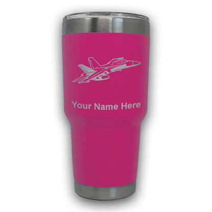 LaserGram 30oz Tumbler Mug, Fighter Jet 2, Personalized Engraving Included