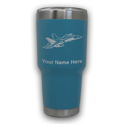 LaserGram 30oz Tumbler Mug, Fighter Jet 2, Personalized Engraving Included