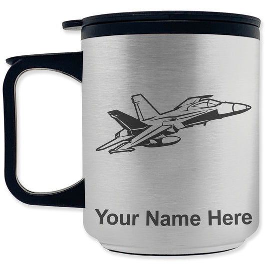 Coffee Travel Mug, Fighter Jet 2, Personalized Engraving Included