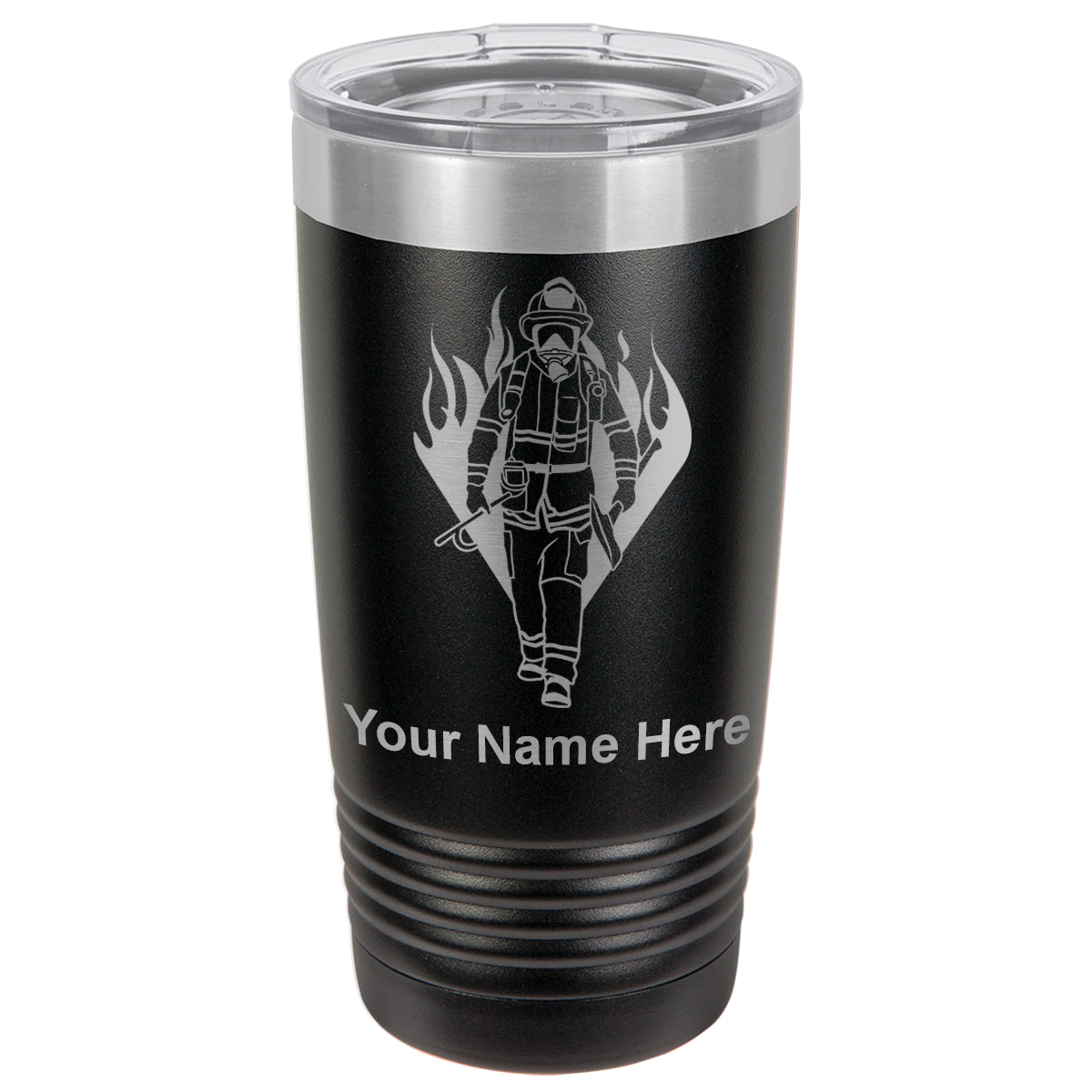 20oz Vacuum Insulated Tumbler Mug, Fireman, Personalized Engraving Included